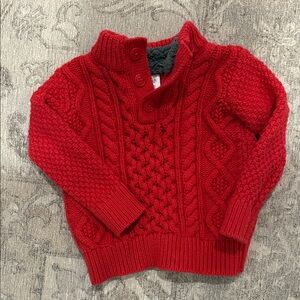 GAP Vibrant Red Toddler Cardigan with Soft Gray Interior